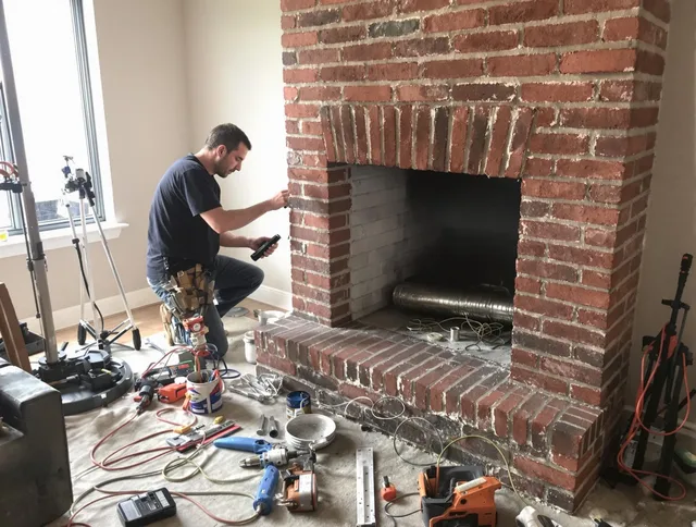 Cleveland Chimney Sweep specialist finalizing chimney liner service in Cleveland, OH