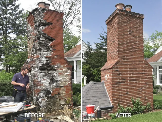 Cleveland Chimney Sweep performing a full chimney restoration in Cleveland, OH