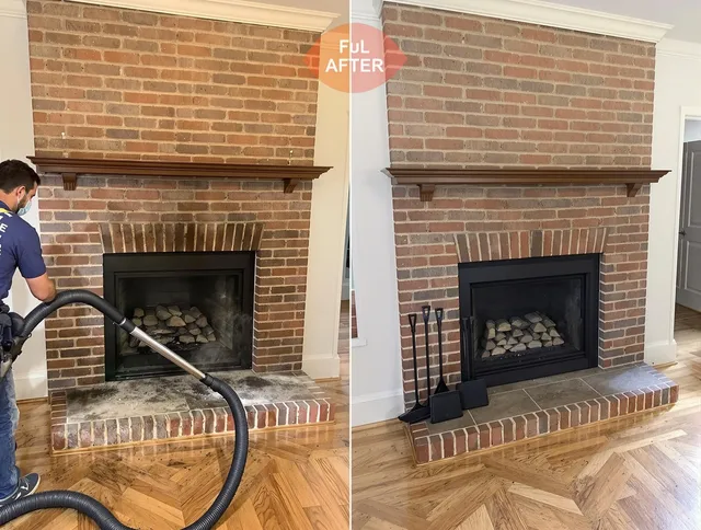 Cleveland Chimney Sweep carefully sanitizing a fireplace in Cleveland, OH