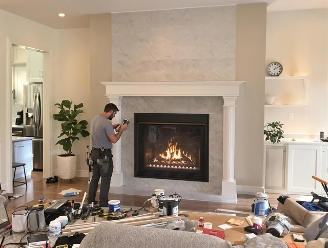Newly installed fireplace by Cleveland Chimney Sweep in Cleveland, OH